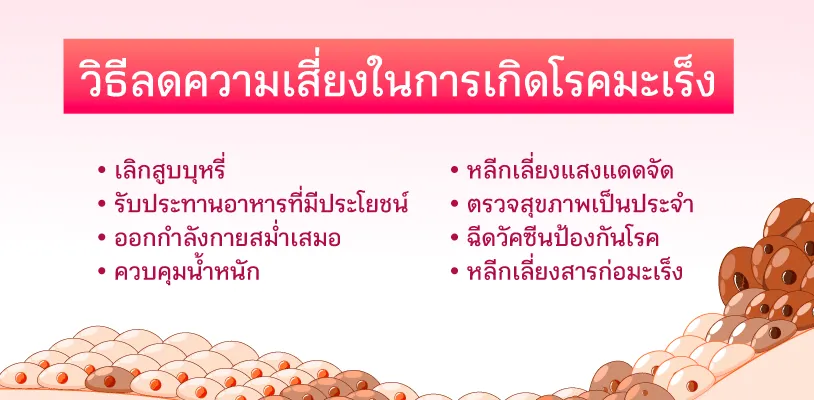 วิธีลดความเสี่ยงในการเกิดโรคมะเร็ง